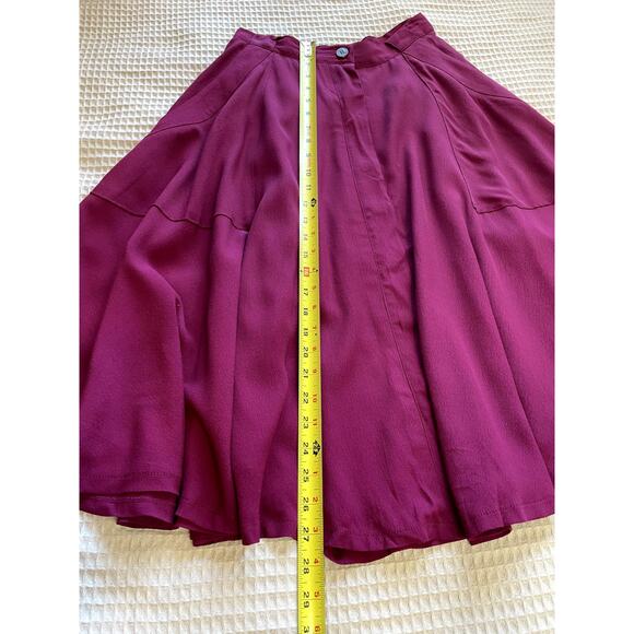Broadway & Broome Madewell A Line Berry/Purple Button Front Midi Skirt Sz 0 - Picture 3 of 10